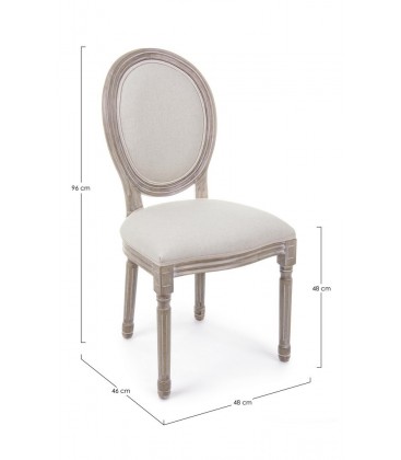 Sedia Mathilde naturale – con rivestimento in tessuto dimensioni e misure