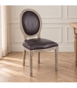 Sedia Mathilde dark – con rivestimento in poliestere ambientato