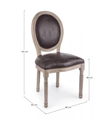 Sedia Mathilde dark – con rivestimento in poliestere dimensioni e misure