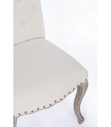 Dettaglio materiali e finiture di Sedia Diva naturale – con rivestimento in tessuto