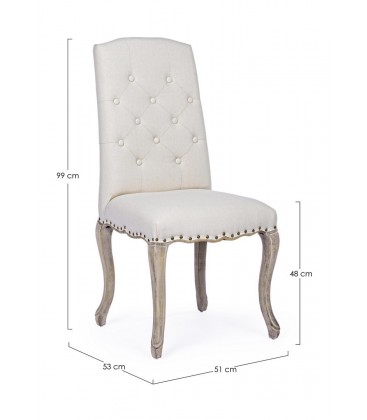 Sedia Diva naturale – con rivestimento in tessuto dimensioni e misure
