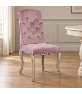 Sedia Diva woodrose – con rivestimento effetto velluto ambientato