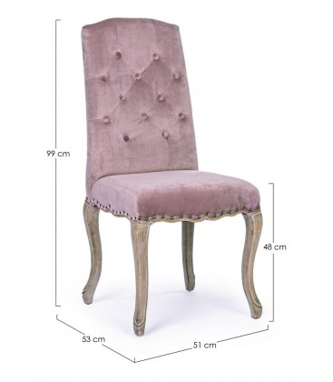 Sedia Diva woodrose – con rivestimento effetto velluto dimensioni e misure