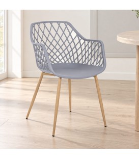 Sedia Optik grigio – con gambe in acciaio