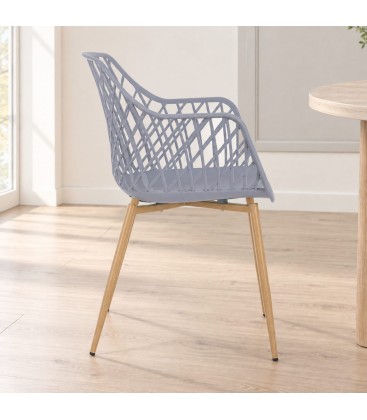 Sedia Optik grigio – con gambe in acciaio