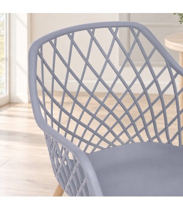 Sedia Optik grigio – con gambe in acciaio