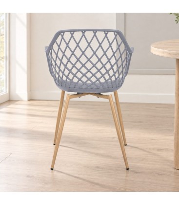 Sedia Optik grigio – con gambe in acciaio