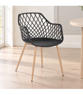 Sedia Optik nero – con gambe in acciaio
