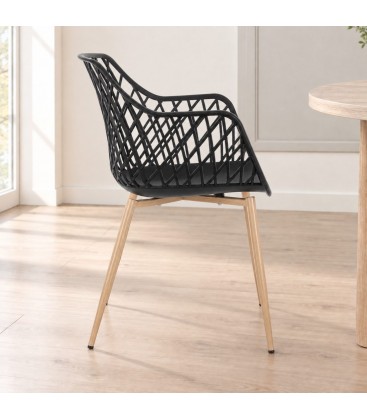 Sedia Optik nero – con gambe in acciaio