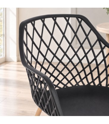 Sedia Optik nero – con gambe in acciaio