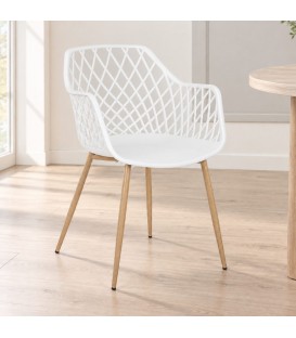 Sedia Optik bianco – con gambe in acciaio