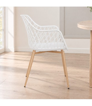 Sedia Optik bianco – con gambe in acciaio