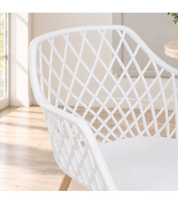 Sedia Optik bianco – con gambe in acciaio