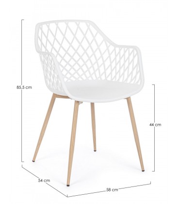 Sedia Optik bianco – con gambe in acciaio