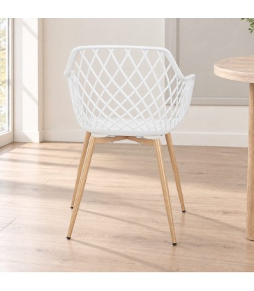 Sedia Optik bianco – con gambe in acciaio