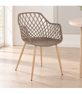 Sedia Optik tortora – con gambe in acciaio