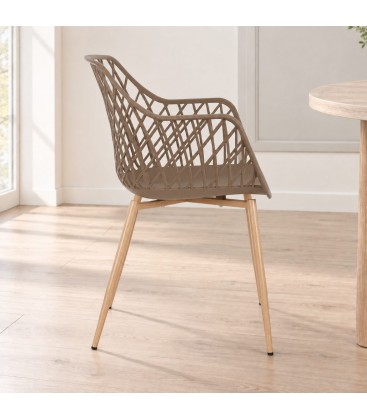 Sedia Optik tortora – con gambe in acciaio