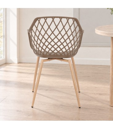 Sedia Optik tortora – con gambe in acciaio