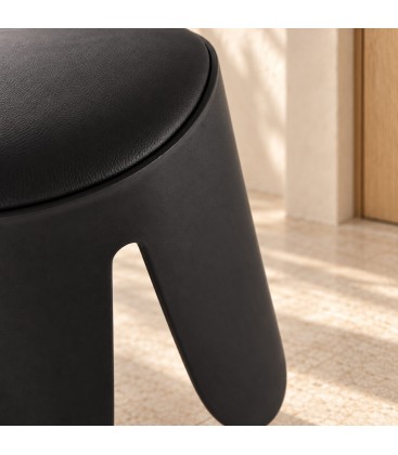 Sgabello Imogen Ø37a - 47h - Nero - dettaglio materiali e finiture