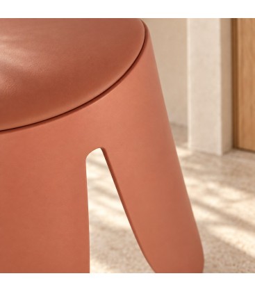 Sgabello Imogen Ø37a - 47h - Terracotta - dettaglio materiali e finiture