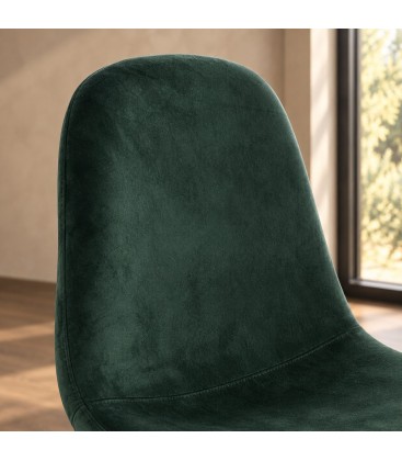 Sgabello bar New Irelia 44a - 53b - 112h - 75h1 - Nero / velluto verde scuro - dettaglio materiali e finiture