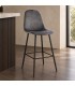 Sgabello bar New Irelia 44a - 53b - 112h - 75h1 - Nero / velluto grigio scuro - vista ambientata principale
