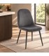 Sgabello bar New Irelia 44a - 53b - 112h - 75h1 - Nero / velluto grigio scuro - dettaglio materiali e finiture