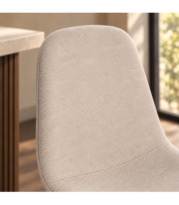Sgabello bar New Irelia 44a - 53b - 112h - 75h1 - Nero / Beige - dettaglio materiali e finiture
