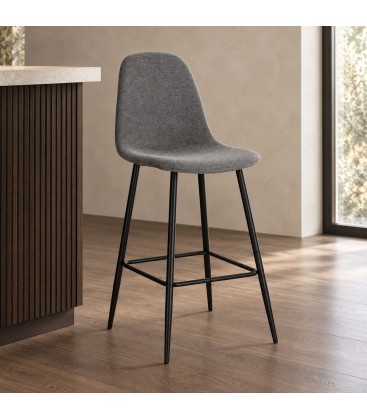 Sgabello bar New Irelia 44a - 53b - 112h - 75h1 - Nero / Grigio Scur - vista ambientata principale