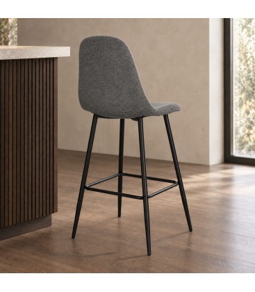 Sgabello bar New Irelia 44a - 53b - 112h - 75h1 - Nero / Grigio Scur - vista ambientata alternativa
