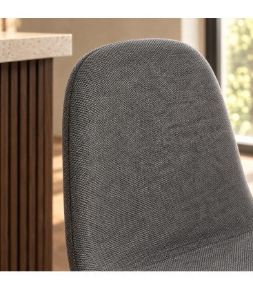 Sgabello bar New Irelia 44a - 53b - 112h - 75h1 - Nero / Grigio Scur - dettaglio materiali e finiture