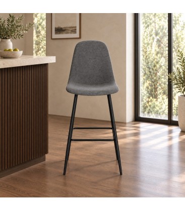 Sgabello bar New Irelia 44a - 53b - 112h - 75h1 - Nero / Grigio Scur - vista aggiuntiva