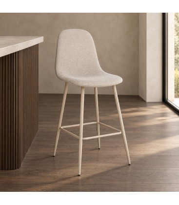 Sgabello bar New Irelia 44a - 53b - 112h - 75h1 - Tortora / Beige - vista ambientata principale