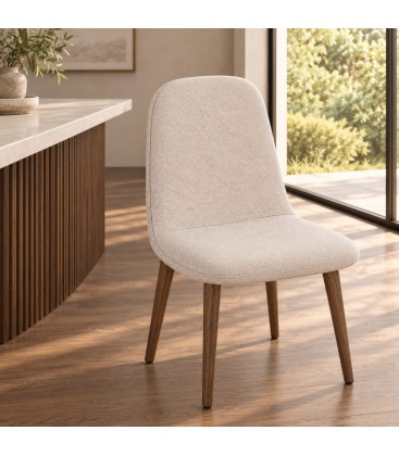 Sgabello bar New Irelia 44a - 53b - 112h - 75h1 - Tortora / Beige - dettaglio materiali e finiture