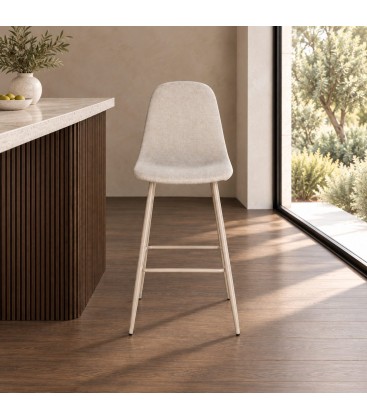 Sgabello bar New Irelia 44a - 53b - 112h - 75h1 - Tortora / Beige - vista aggiuntiva