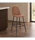 Sgabello bar New Irelia 44a - 53b - 112h - 75h1 - Nero / microfibra cognac - vista ambientata principale