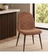 Sgabello bar New Irelia 44a - 53b - 112h - 75h1 - Nero / microfibra cognac - dettaglio materiali e finiture