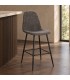 Sgabello bar New Irelia 44a - 53b - 112h - 75h1 - Nero / microfibra grigio scuro - vista ambientata principale
