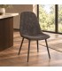 Sgabello bar New Irelia 44a - 53b - 112h - 75h1 - Nero / microfibra grigio scuro - dettaglio materiali e finiture