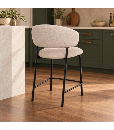 Sgabello cucina Prisca 57a - 60.5b - 95h - 65.5h1 - Nero / Sand - vista ambientata alternativa