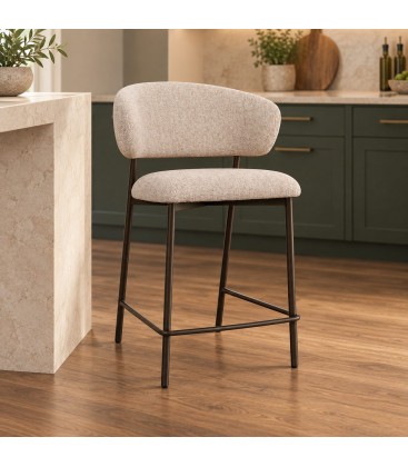 Sgabello cucina Prisca 57a - 60.5b - 95h - 65.5h1 - Bronzo / Sand - vista ambientata principale