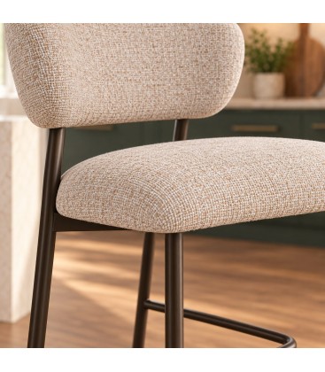 Sgabello cucina Prisca 57a - 60.5b - 95h - 65.5h1 - Bronzo / Sand - dettaglio materiali e finiture