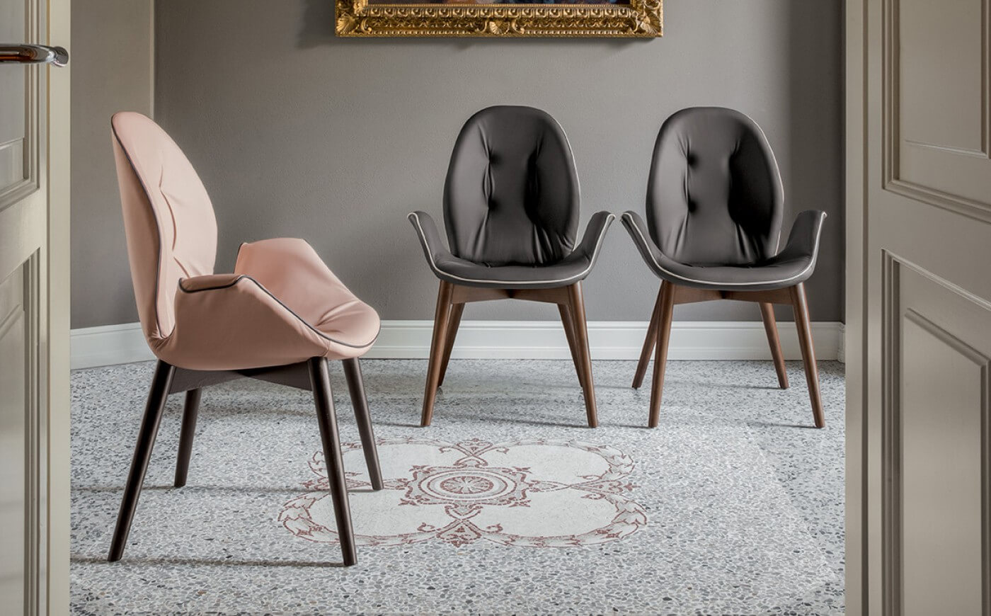 Sedia imbottita moderna di design Sorrento Tonin Casa