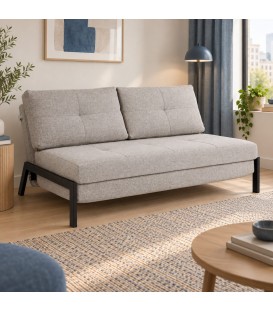 Divano letto 2 posti Hayden beige con rivestimento in poliestere