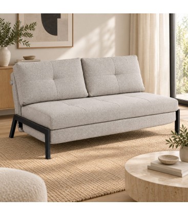 Divano letto 2 posti Hayden beige con rivestimento in poliestere