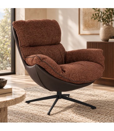Poltrona Armela 89a - 95b - 95h - 50h1 - 60h2 - Caffe' - dettaglio materiali e finiture