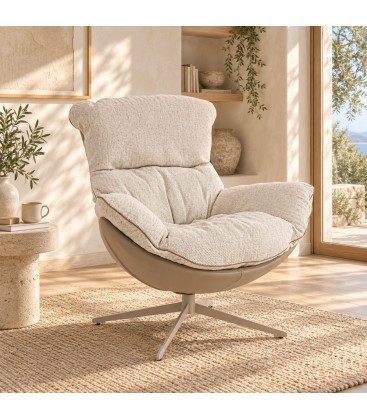 Poltrona Armela 89a - 95b - 95h - 50h1 - 60h2 - Beige - vista ambientata principale