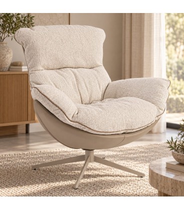 Poltrona Armela 89a - 95b - 95h - 50h1 - 60h2 - Beige - dettaglio materiali e finiture
