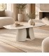 Tavolino Ardis 120x60 beige chiaro con piano in ceramica effetto onice