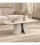 Tavolino Ardis 120x60 beige chiaro con piano in ceramica effetto onice